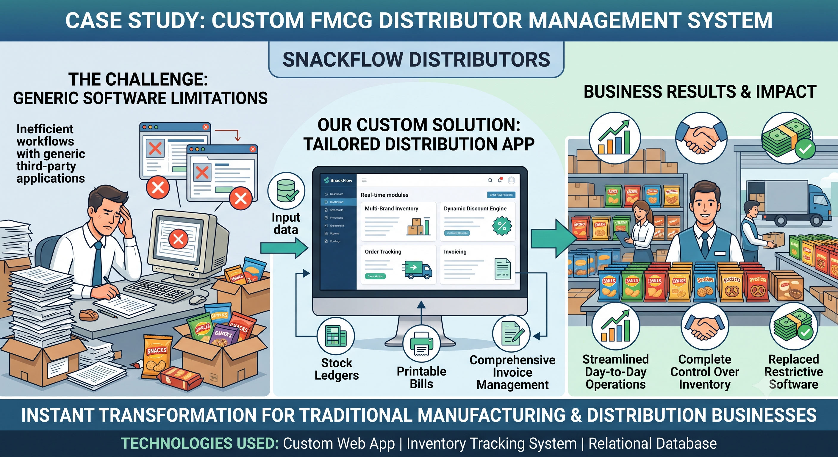 Custom FMCG Distributor Management System case study