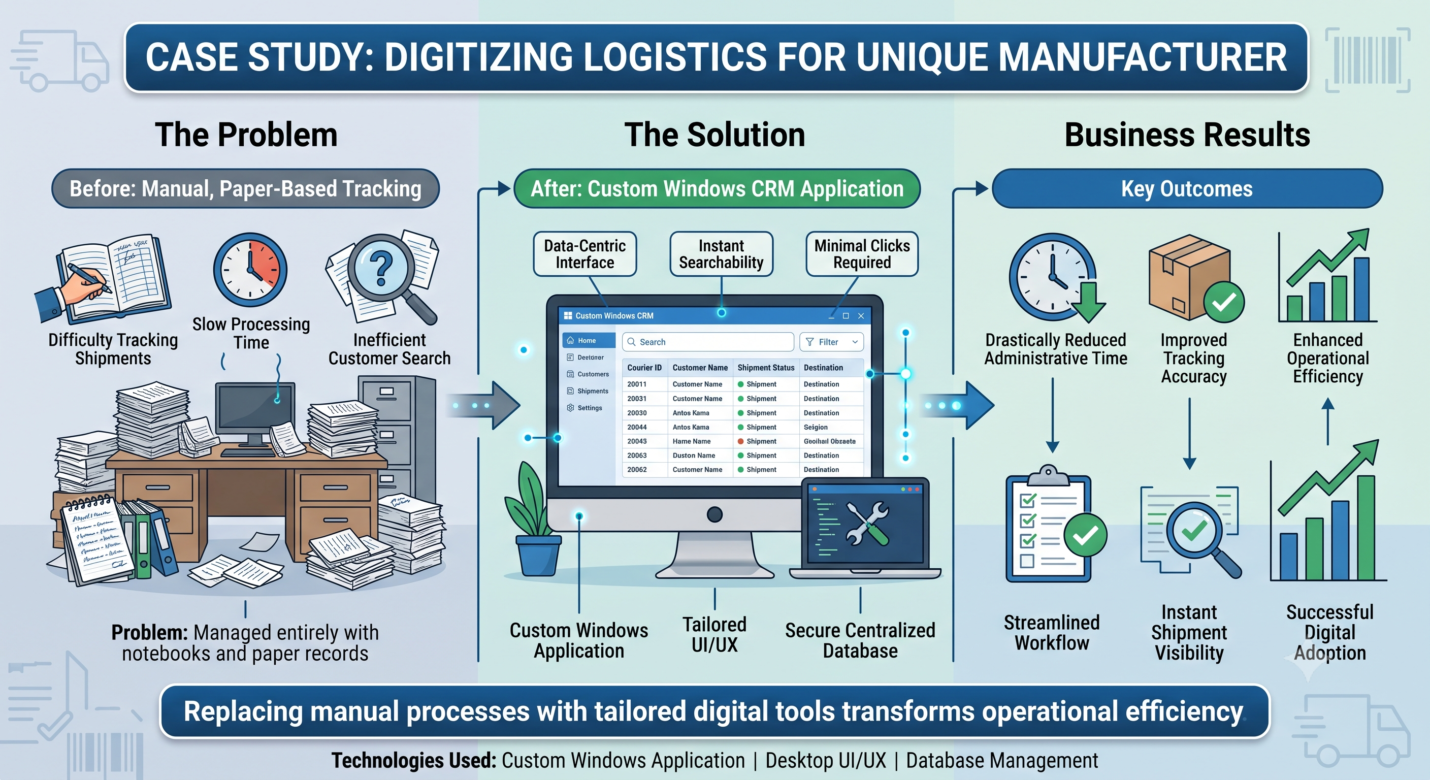 Digitizing Logistics for Unique Manufacturer case study